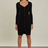 Long Sleeve Button Down Knit Dress