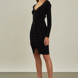 Long Sleeve Button Down Knit Dress