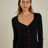 Long Sleeve Button Down Knit Dress