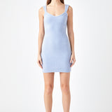 Square Neck Knit Mini Dress