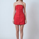 Linen Strapless Dress