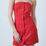Linen Strapless Dress