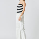 Striped Strapless Top