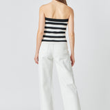 Striped Strapless Top