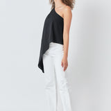 One Shoulder Waterfall Top