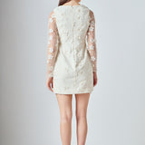 Beaded Overlay Floral Mini Dress