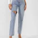 GREY LAB-Asymmetric Wrap Jeans-JEANS available at Objectrare
