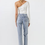 GREY LAB-Asymmetric Wrap Jeans-JEANS available at Objectrare