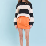 Satin Pintucked Mini Skirt