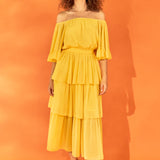 Off-The-Shoulder Tiered Maxi Dress