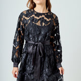 Lace Long Sleeve Mini Dress