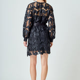 Lace Long Sleeve Mini Dress