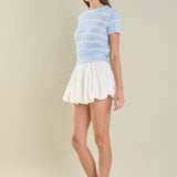 High Waisted Bubble Mini Skirt
