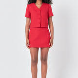 Tweed Short Sleeve Top