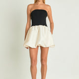 Strapless Voluminous Mini Dress