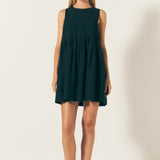 Pintuck Voluminous Mini Dress