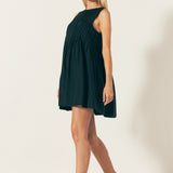 Pintuck Voluminous Mini Dress