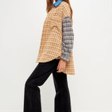 Oversize Plaid Colorblock Shirt