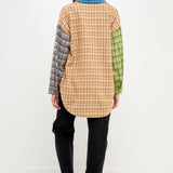 Oversize Plaid Colorblock Shirt