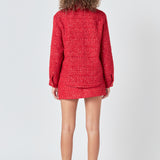 Tweed High Slit Skort