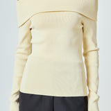 Off Shoulder Long Sleeve Knit Top