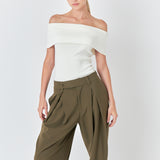 Knit Off Shoulder Top
