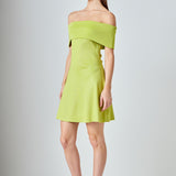 Off Shoulder Lurex Knit Mini Dress