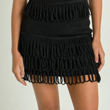 Lurex Knit Loop Mini Skirt