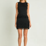 Lurex Knit Loop Mini Skirt