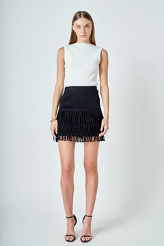 Lurex Knit Loop Mini Skirt