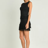 Lurex Knit Loop Mini Skirt