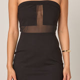 Strapless Mesh Mini Dress
