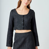 Tweed Buttoned Top