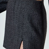 High Waisted Tweed Mini Skirt