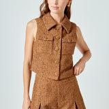 Tweed Short Sleeveless Jacket