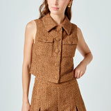 Tweed Pleated Shorts