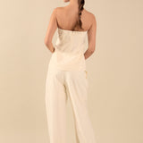 Lexy Relaxed 3 Buttoned Strapless Long Top