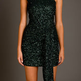Sequins Front Wrap Mini Dress