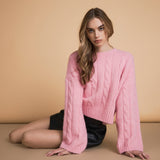 Cable Knit Cropped Sweater