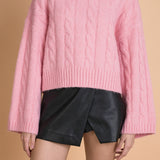 Cable Knit Cropped Sweater
