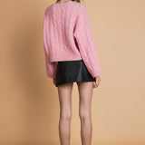 Cable Knit Cropped Sweater