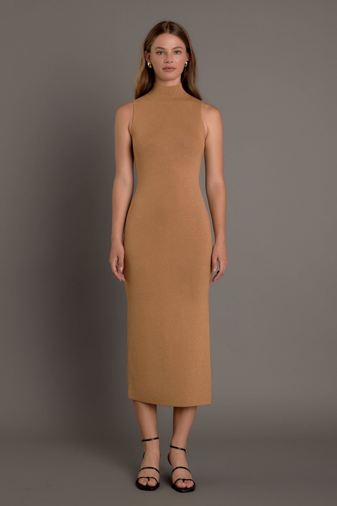 Endless Rose Women's Lurex High Neck Midi Dress