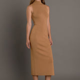 Lurex High Neck Midi Dress