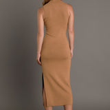 Lurex High Neck Midi Dress