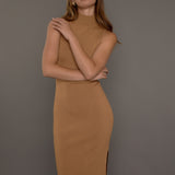 Lurex High Neck Midi Dress