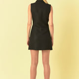 Pearl Trim Sleeveless Dress