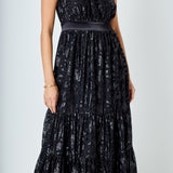 One Shoulder Chiffon Maxi Dress