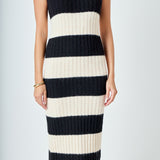 Striped Knit Midi Dress