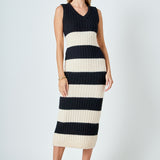 Striped Knit Midi Dress