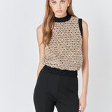 Sequins Tweed Vest